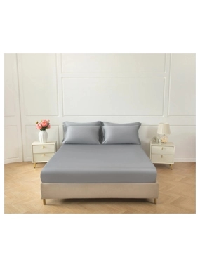 MAJIDA Summer Bamboo Comforter Set - Double Size, Gray, 7 Pieces
