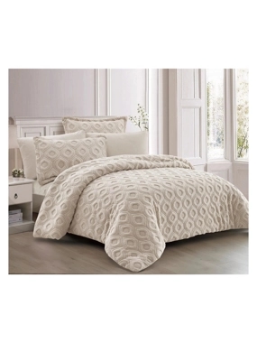 Sally Luxury Winter Faux Fur Comforter Set – Double Size, Grey, 6 Pieces