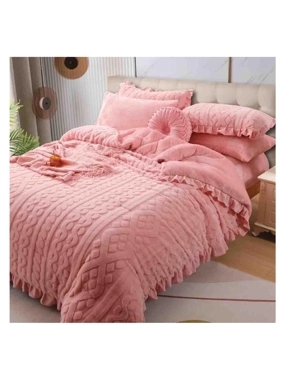 Lina winter Single and half-size Rose luxury faux fur comforter – 6 pieces.