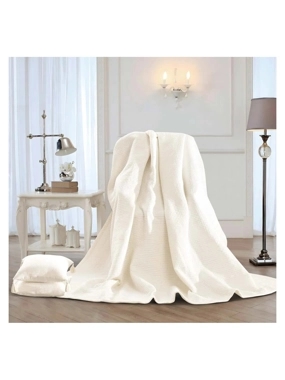 Yasmin Summer Comforter Set – Double Size, Cotton, Cream, 3 Pieces