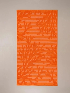 Towel Jenka Turkish Cotton Embroidered Orange Size 90x160 cm