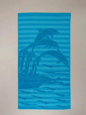 Towel Jenka Turkish Cotton Embroidered Turquoise Size 90x160 cm