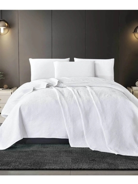 Matija Summer Blanket, Double, White Cotton Jacquard, 1 Piece