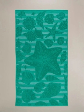 Towel Jenka Turkish Cotton Embroidered Green Size 90x160 cm
