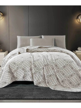 Matija Summer Blanket, Double, gray Cotton Jacquard, 1 Piece