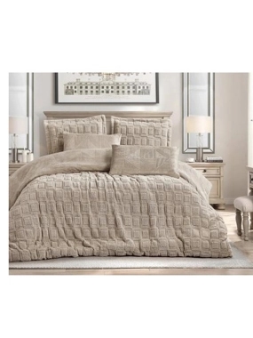 Marie Winter Comforter Set – Double – Beige Fur – 6 Pieces