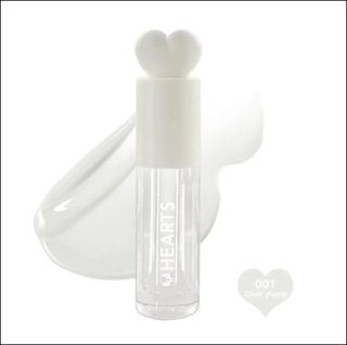 Hearts Lip Gloss Clear Plump 001