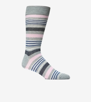 Men's Birdseye Stripe Dress Crew Socks