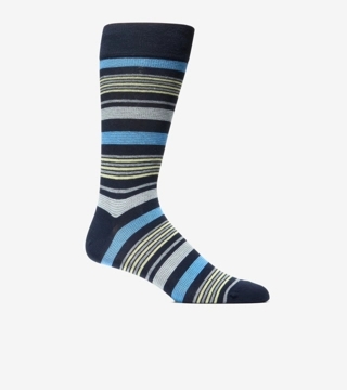 Men's Birdseye Stripe Dress Crew Socks