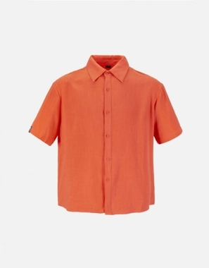 ORANGE UNISEX LINEN SHIRT