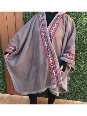 Winter shawl, Sadu style, gray color