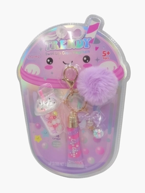 Charmz Trendy Swirl Lip Gloss with Keychain