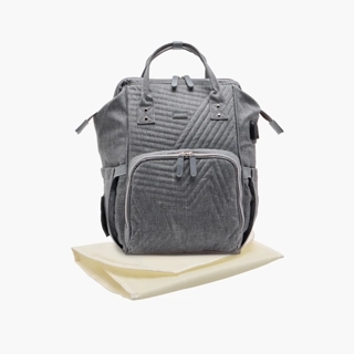 Juniors Solid Diaper Backpack with Adjustable Straps and Zip Closure