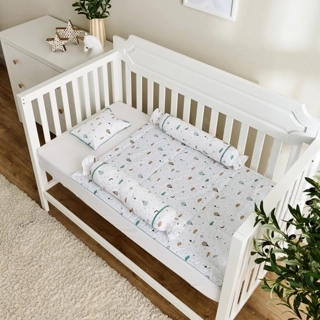 Bolster & Mat Set 4pk-Cream print
