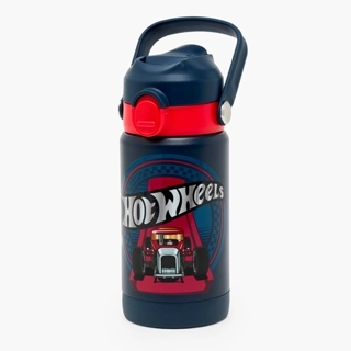 Hot Wheels Print Stainless Steel Water Bottle with Flip Spout and Handle