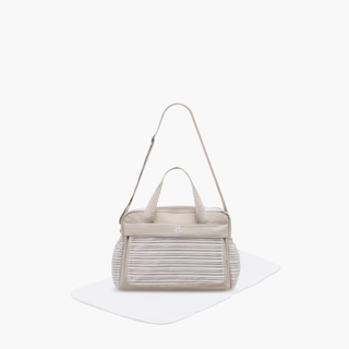 Giggles Striped Diaper Bag with Zip Closure and Adjustable Strap