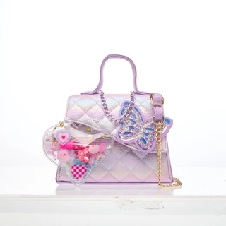 Charmz Quilted Crossbody Bag with Lipgloss and Hair Clamps