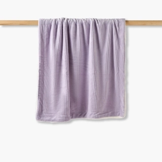 Waffle Blanket with Sherpa Lining - 75x100cm- Lavender