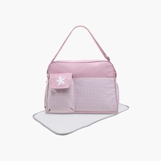 Juniors Checked Diaper Bag with Double Handle and Zip Closure