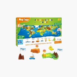 Mapology Physical Features of the World Map Puzzle