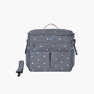 Juniors All-Over Star Print Diaper Bag with Detachable Strap and Zip Closure
