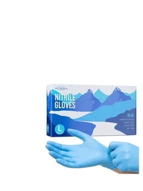 Medical Blue Nitrile Gloves Box of 100 Large Size