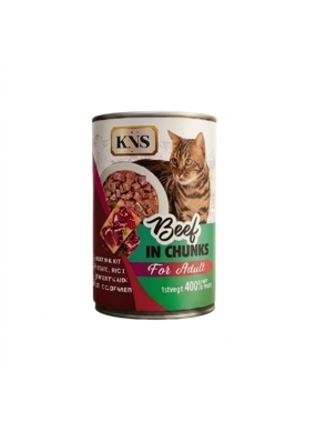 KNS Wet Cat Food with Beef Chunks in Gravy 400g