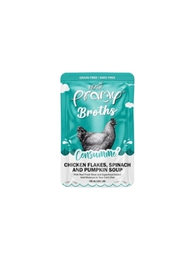 Pramy Wet Cat Food Chicken, Spinach & Pumpkin Flakes Soup 40g