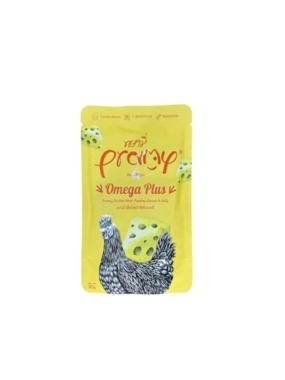 Pramy Omega Plus Wet Cat Food with Chicken & Cheese in Jelly 70g