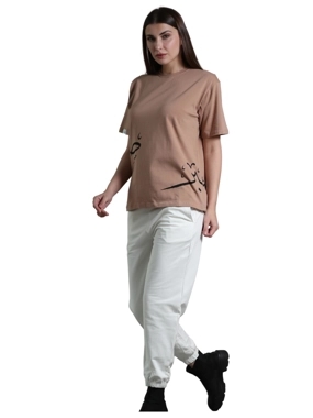 Sabr Brown T-Shirt with Side Arabic Print