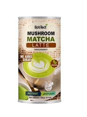 Optitect Mushroom Matcha Latte, 100 Gm, High-Quality Matcha With Medicinal Mushrooms