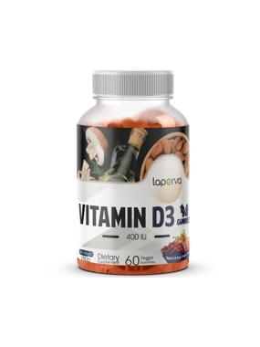 Laperva Vitamin D3 Gummies, 60 Veggie Gummies, 400 IU, Joint Health Support