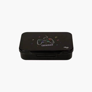 Lunch Box-Gaming-700Ml-4 Cmprt-Rectangle (Tritan) Black \ 16.5X21X5