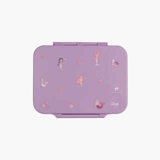 Lunch Box-Mermaid-700Ml-4 Cmprt-Rectangle (Tritan) Purple \ 16.5X21X5