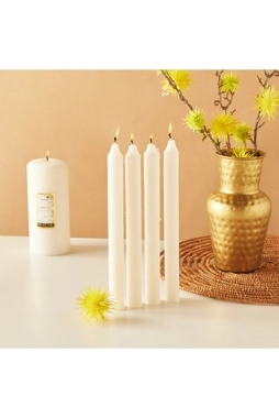 Essentials 4-Piece Vanilla Fleur Scented Pillar Candle Set - 25 cms