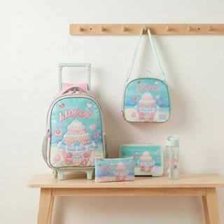 Trolley Bag 16 Inch-Icecream-Set Of 5-15L-2 Cmprt (Polyester) Mint \ 40X11.5X12