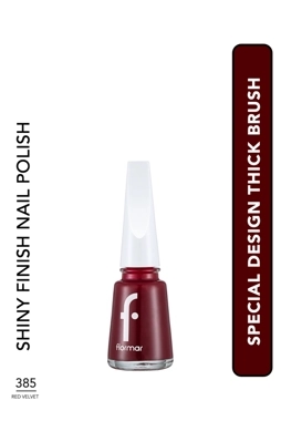 Flormar New Formula Maxi Brush Nail Enamel, 385 Red Velvet