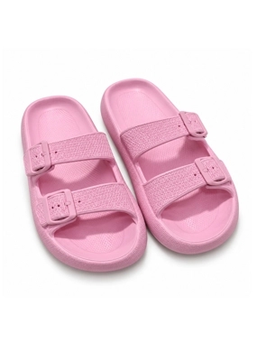 Pink Women Double Strap Adjustable Sandals Size 41