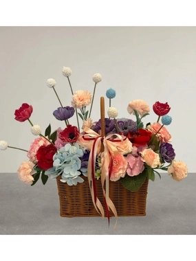 Artificial flower basket