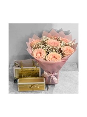 A bouquet of roses with Bostanian chocolates 2