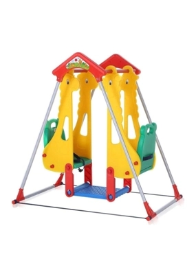 Double Giraffe-Shaped Children's Swing with Safety Belt