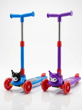 Kids 3-Wheel Scooter with Adjustable Handlebar – Cartoon Design