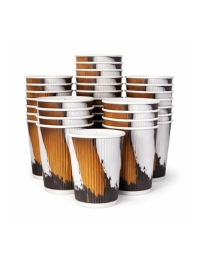 Premium paper cups, 25 pieces, 8 oz., brown
