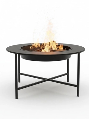 round black grill for heating and barbecuing 60x60 cm