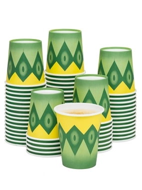 green Ghudar Design Paper Tea Cups  9 oz 60 pcs