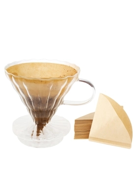 Beige paper coffee filters, 50 pieces, size 2-1 cup