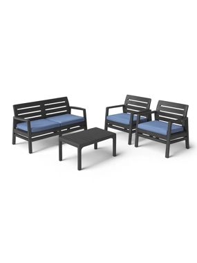 Al Hilal & Al Najma 4-Piece Modern Wood Outdoor Seating Set