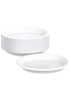 National Large Round Plastic Plate, Strong and Thick, 20 Pieces, Size No. 22