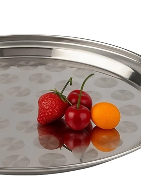 Round Stainless Steel Platter Set 6 Pieces High-Quality