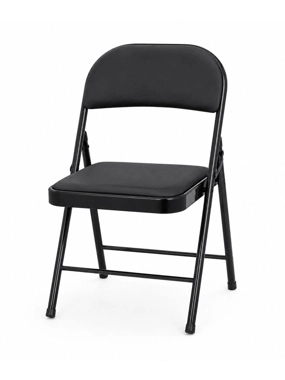 Foldable Padded Chair – Grey with Black Dots and Black Steel Frame